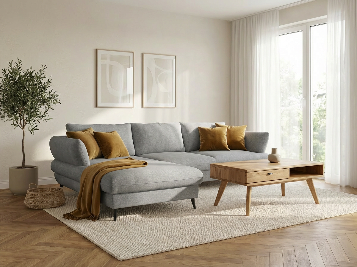 Ecksofa BALOU 2.5F-REC/BK im Interieur