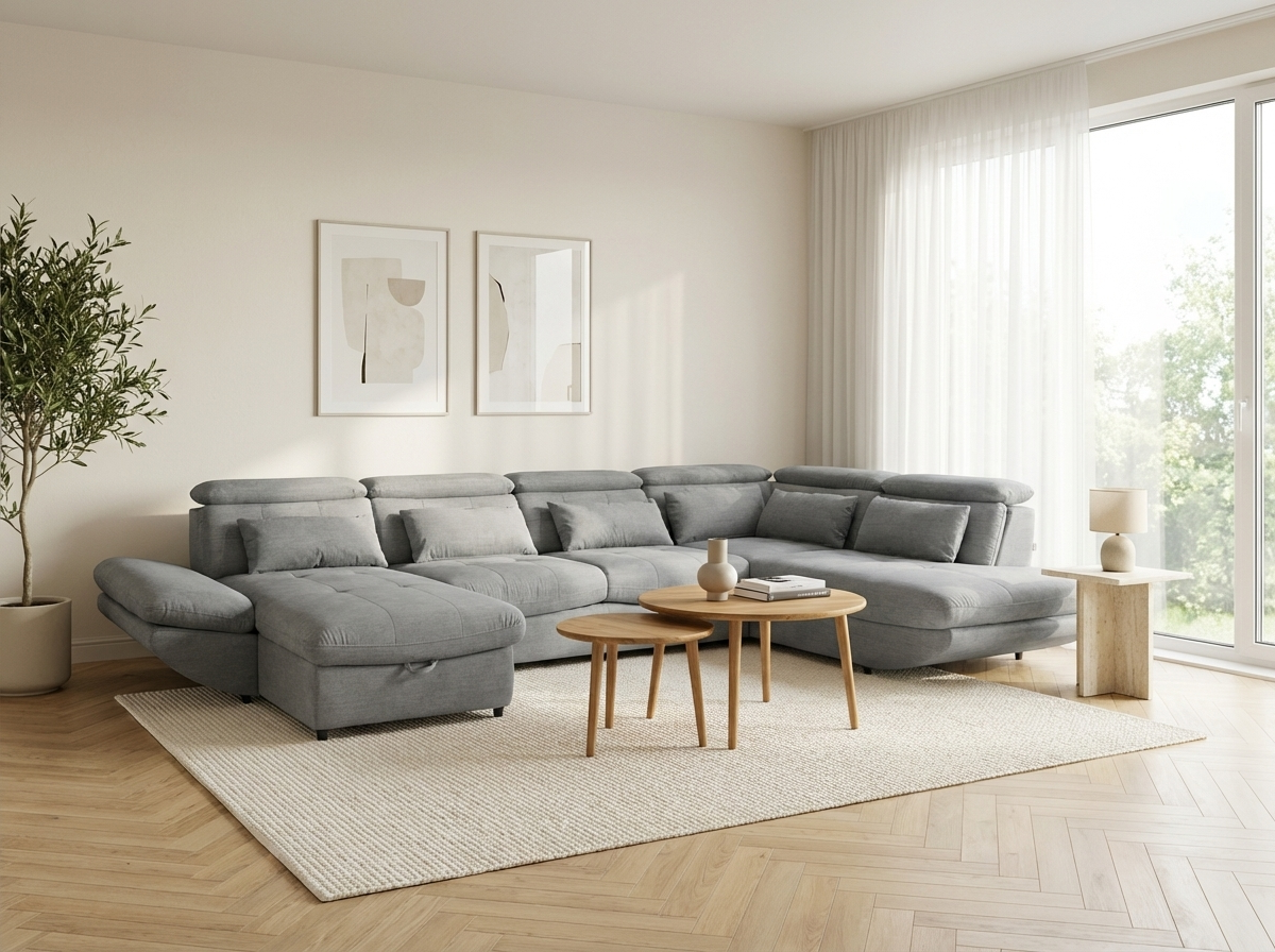 U alakú ülőgarnitúra ágyfunkcióval