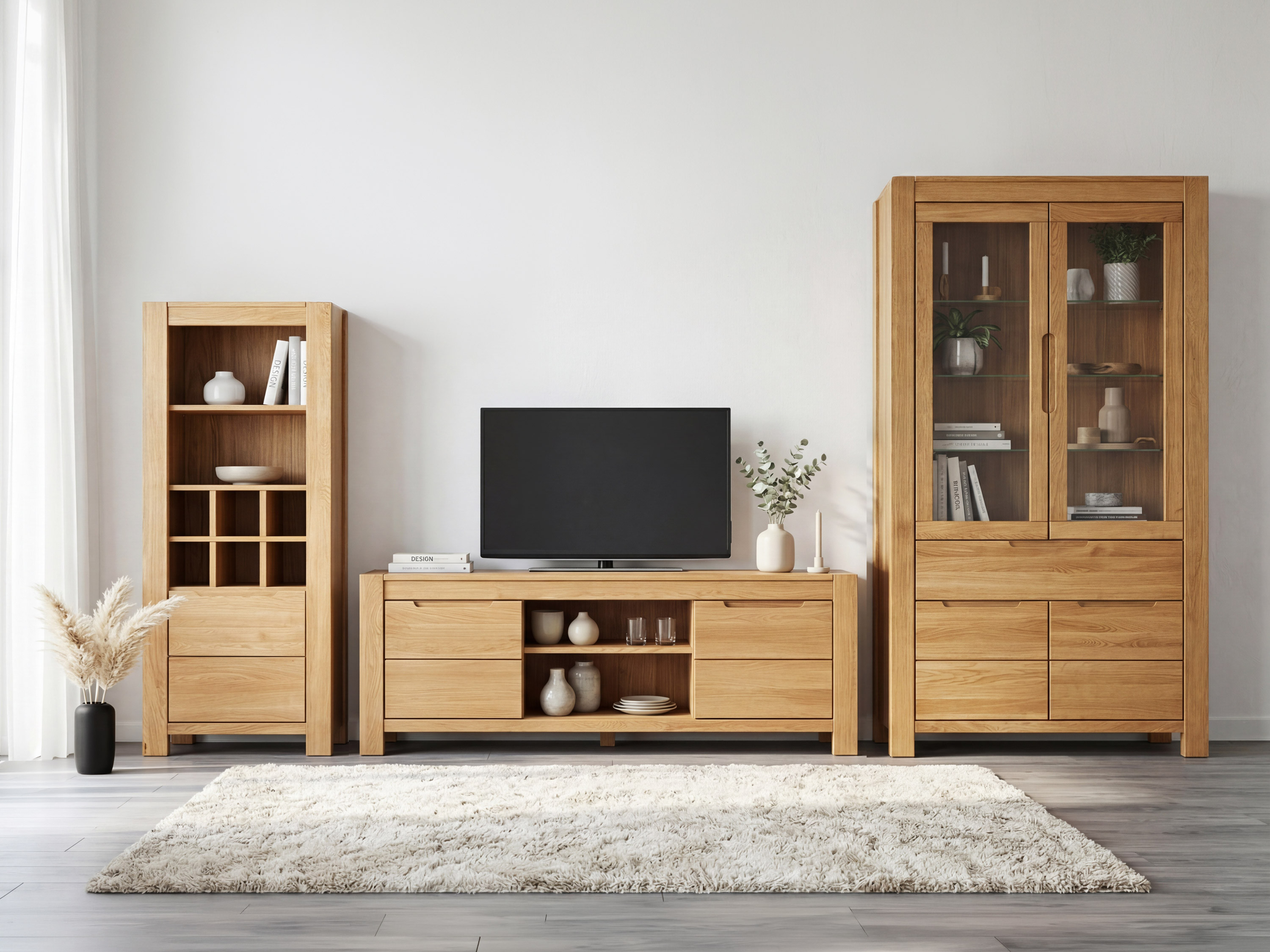 Eichen-Weinregal Napoleon – Detail der Fächer und Regale