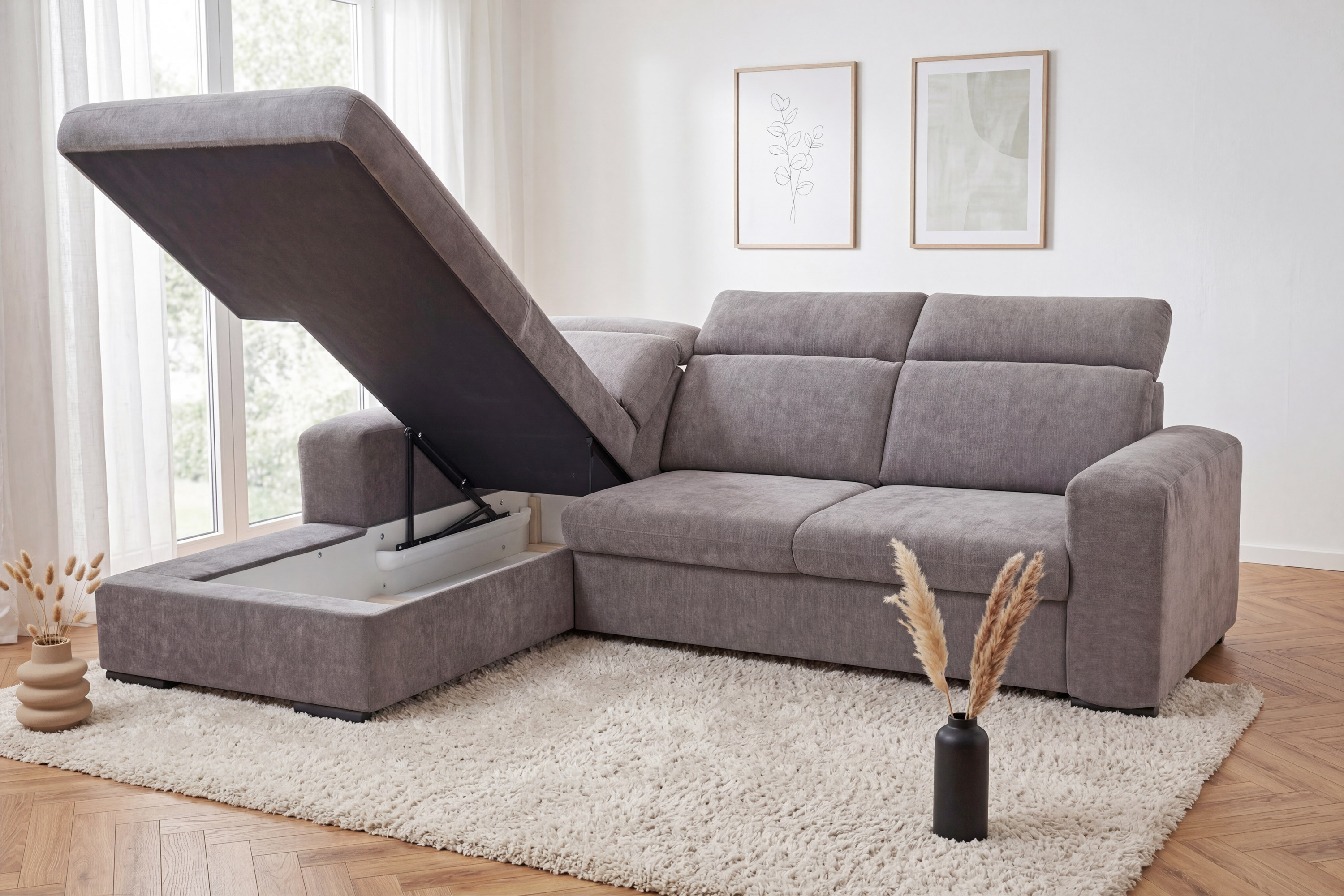 Eckgarnitur Denver linke Ecke in Taupe