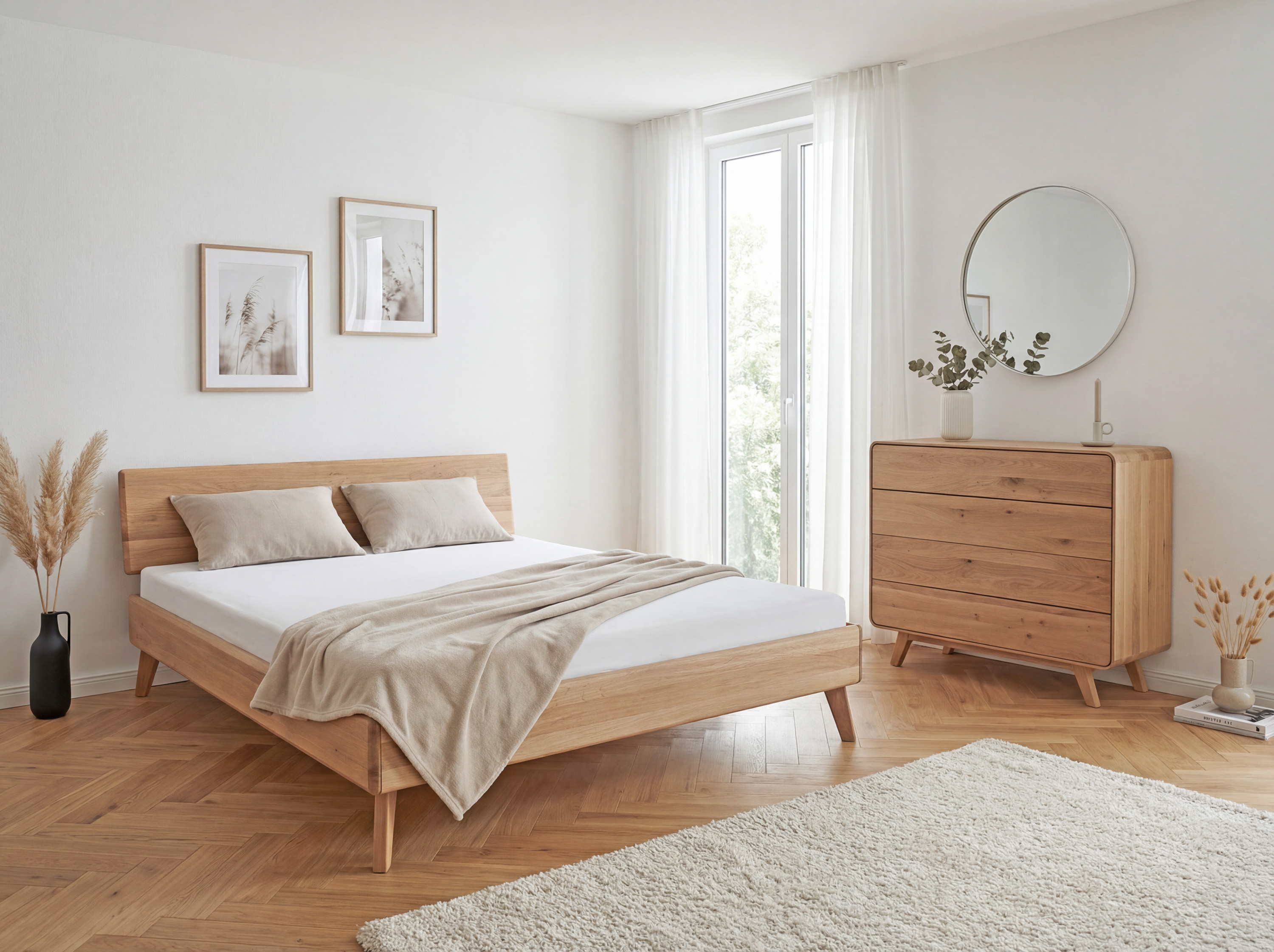 fehér tölgy színű Avalon tölgyfa bútor