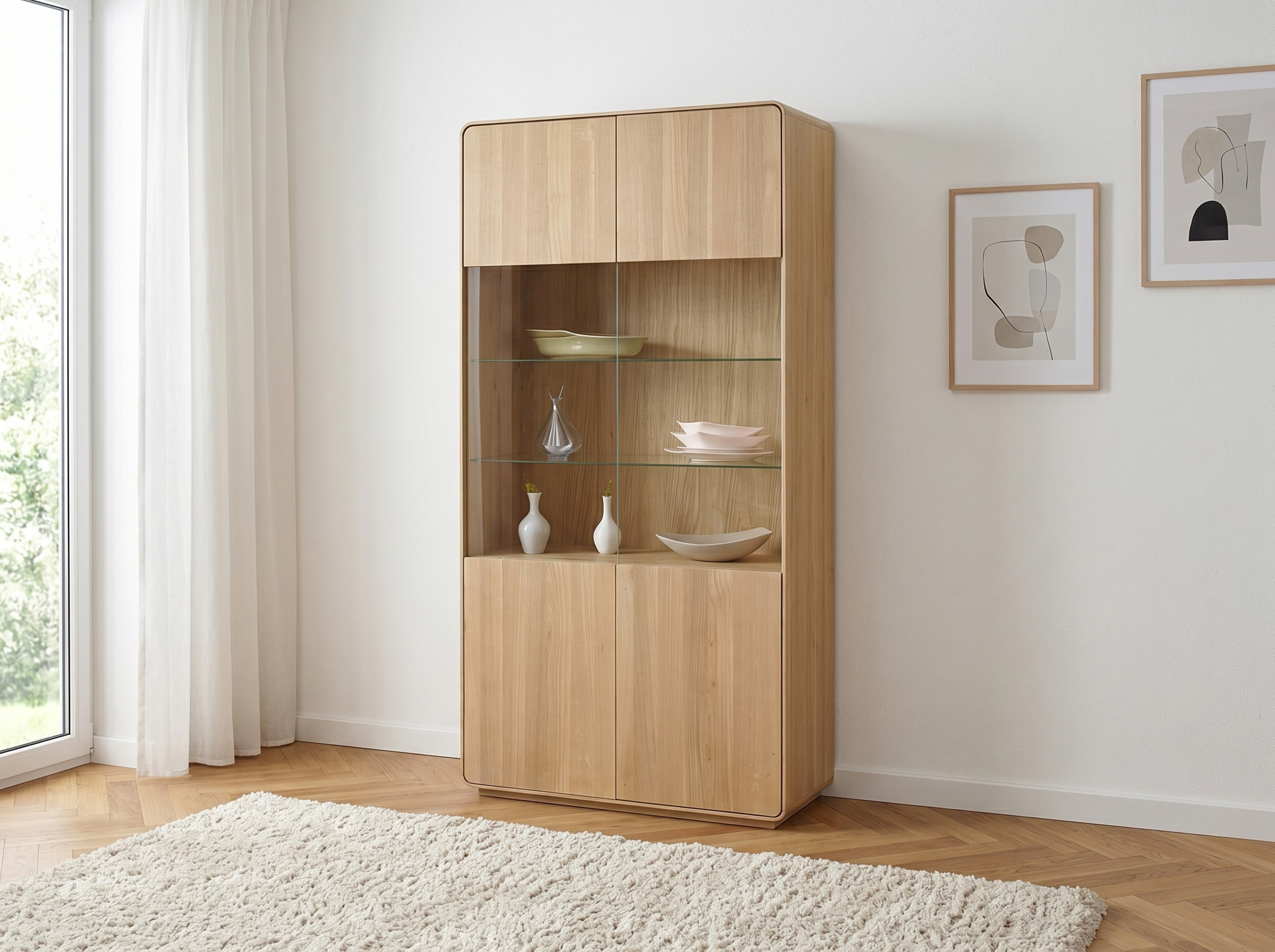 eichenmöbel in der Farbe weißer Eichenfarbton Avalon