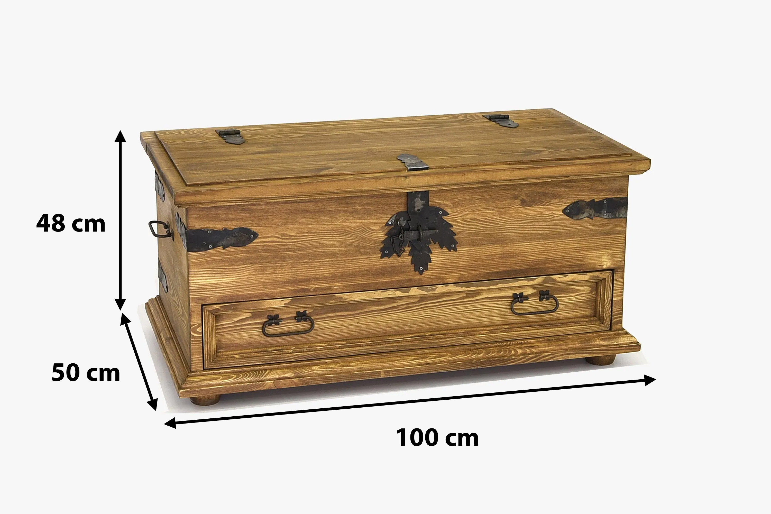 Rozmery truhlice na topánky vo francúzskom štýle – výška 48 cm, šírka 100 cm, hĺbka 50 cm