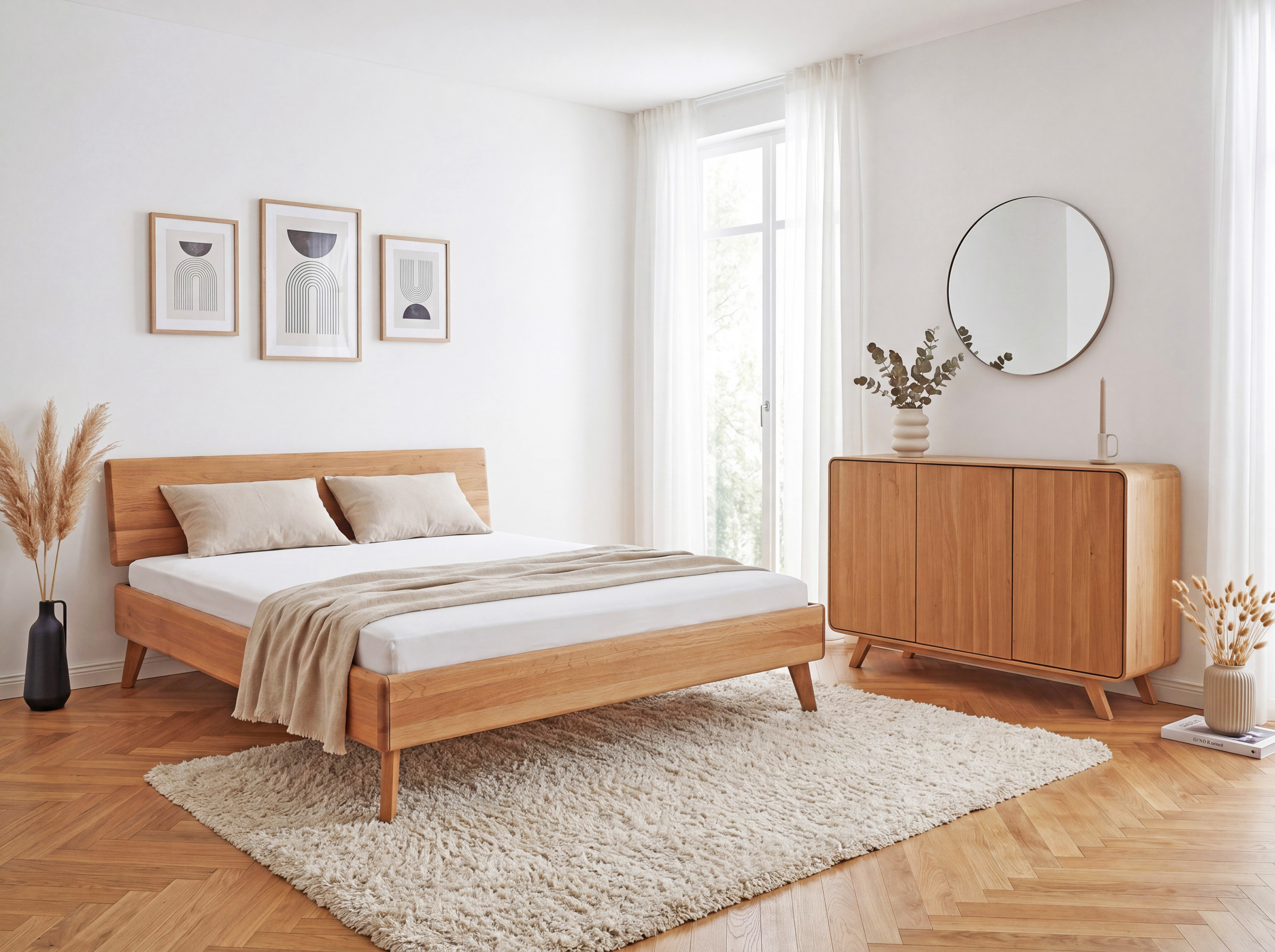 Masívna dubová komoda Avalon so 3 dvierkami dub natural