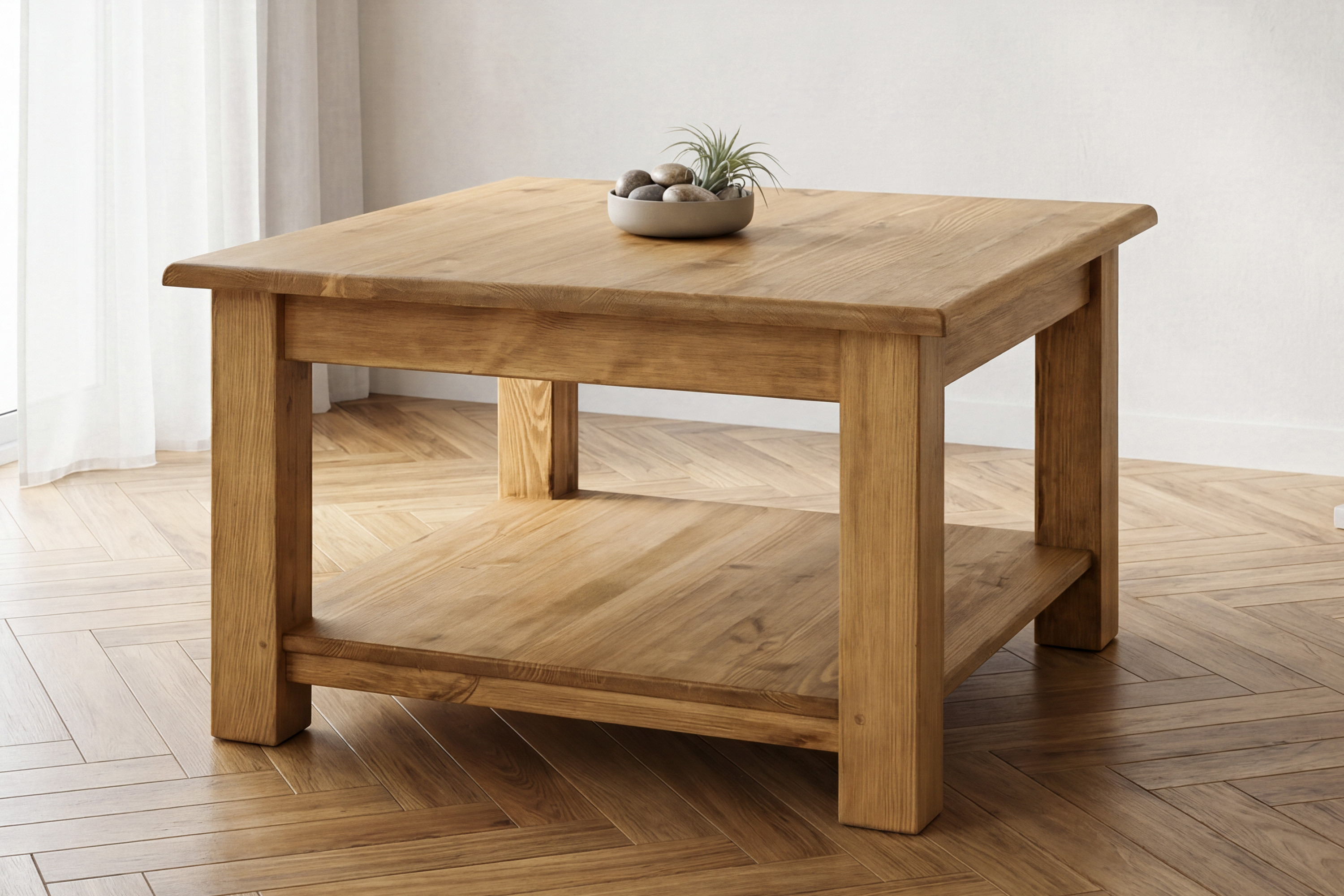 Rustikálny konferenčný stolík vo francúzskom štýle z masívnej borovice