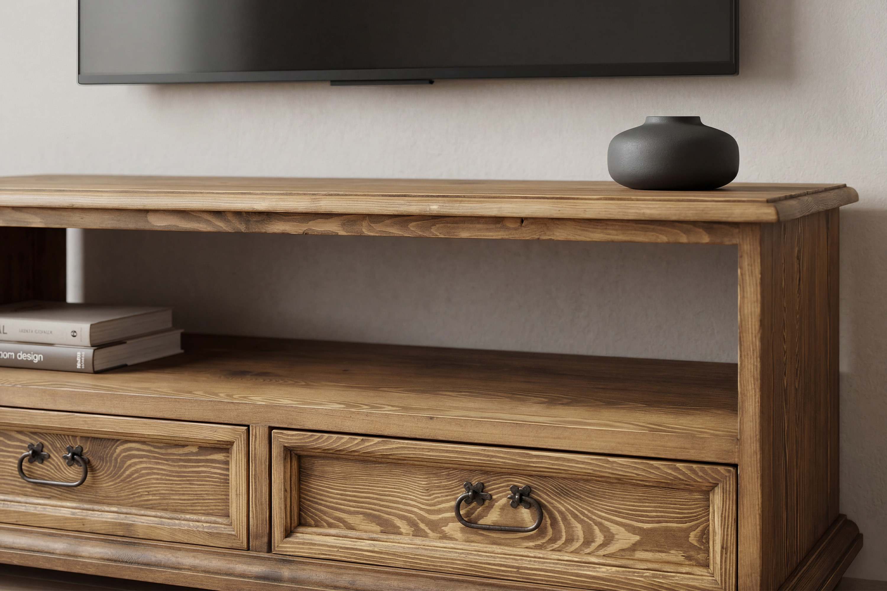 TV komoda Venkov s dvoma zásuvkami a priestorom na elektroniku