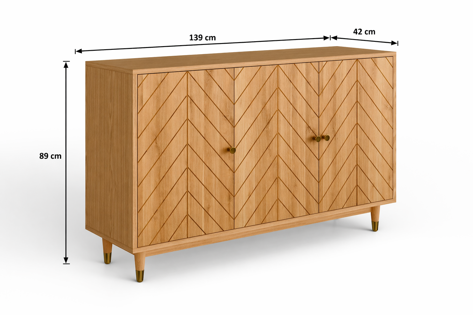 Moderný interiér s dubovou komodou