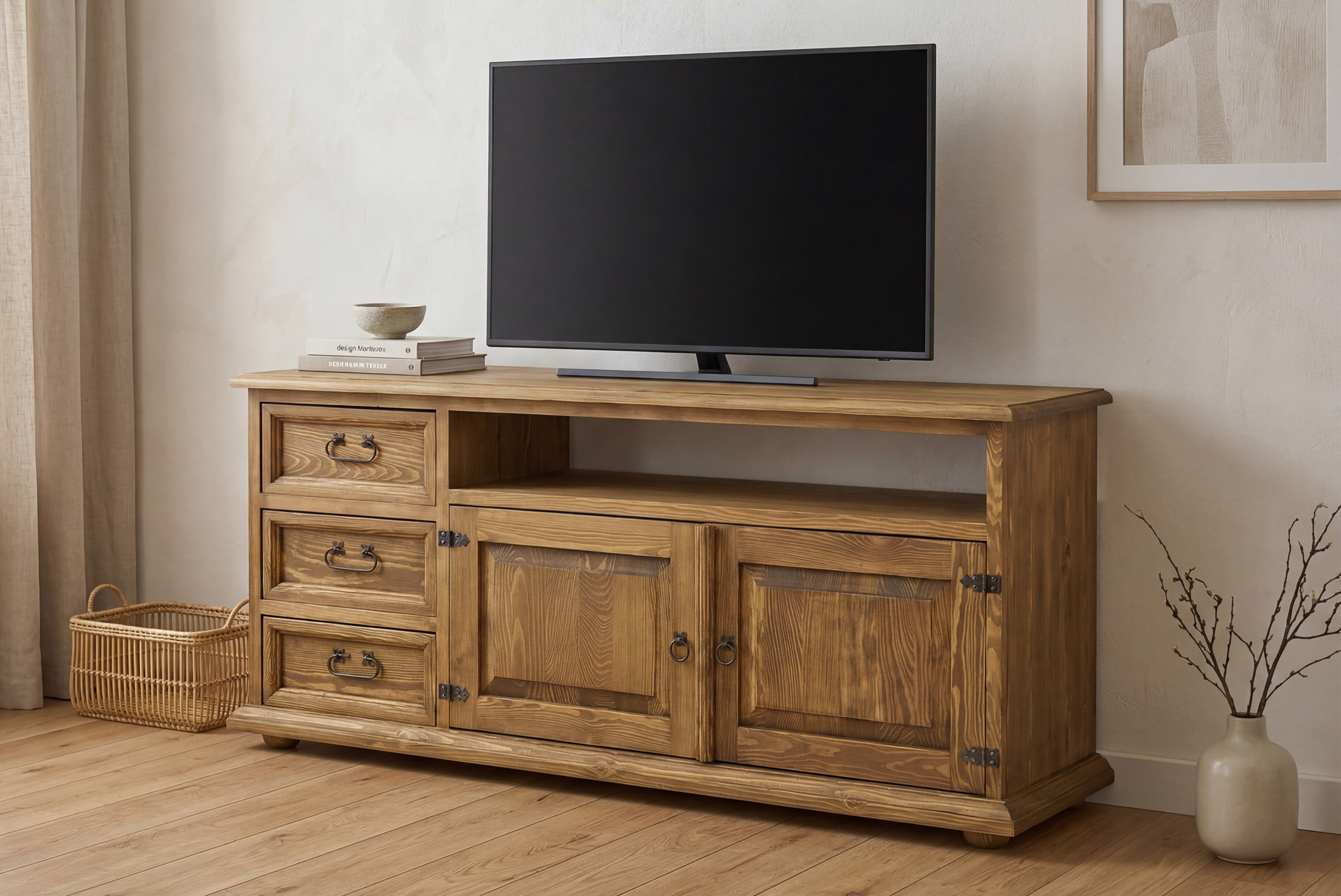 Rustikální TV komoda ve francouzském venkovském stylu