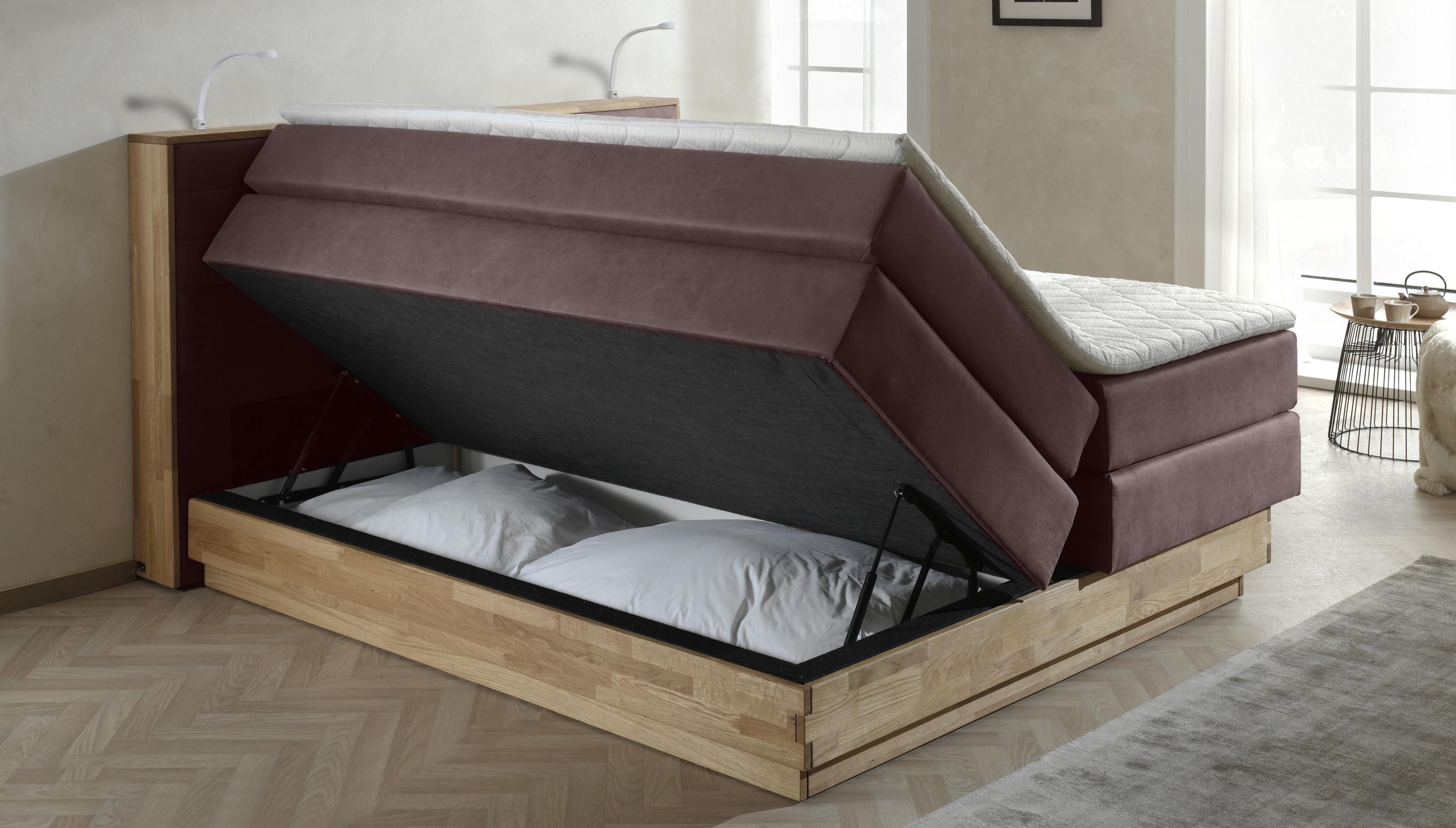 Luxusná boxspring posteľ Moneta s taštičkovou matracou