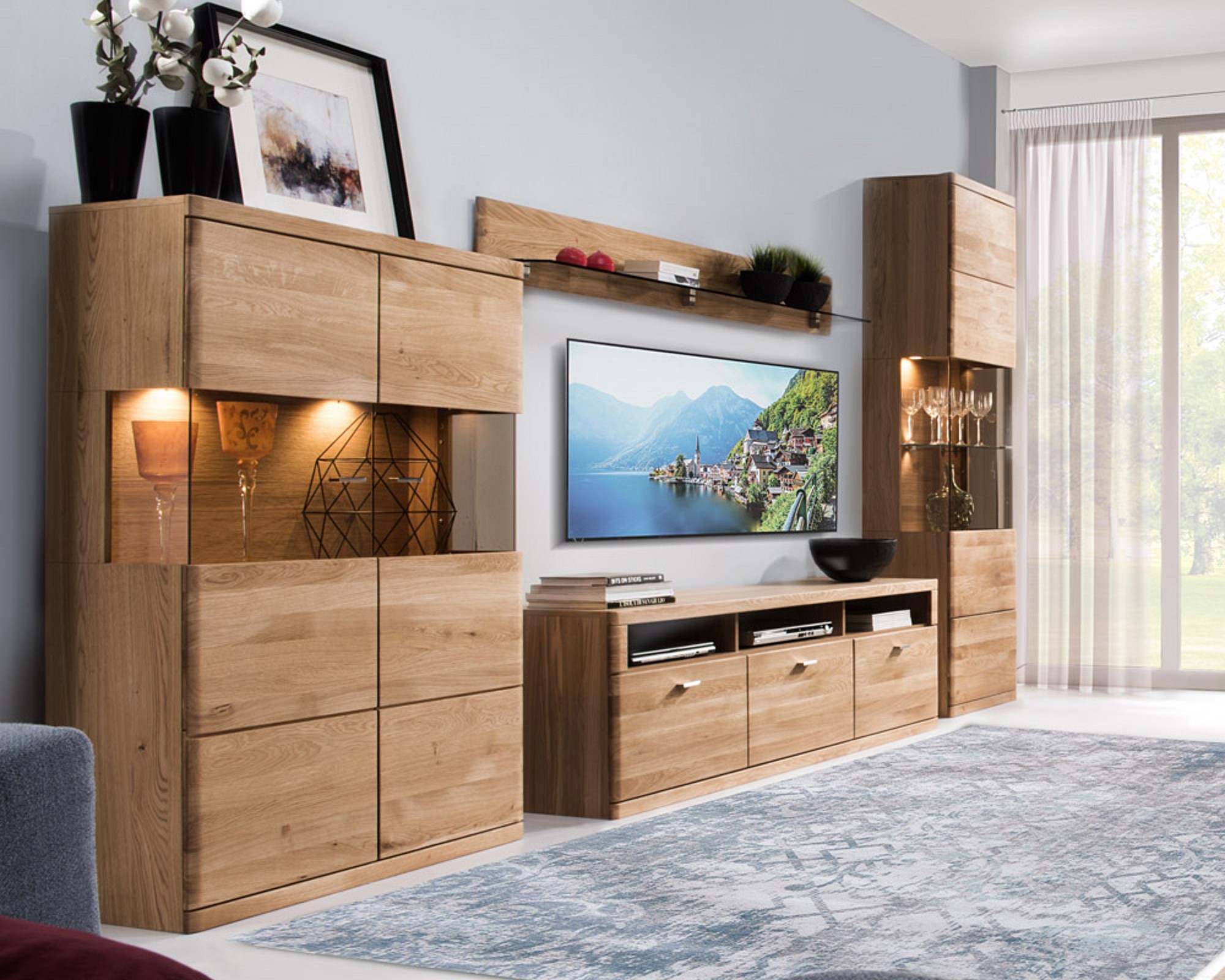 Wohnzimmermöbel aus Eiche, Boston