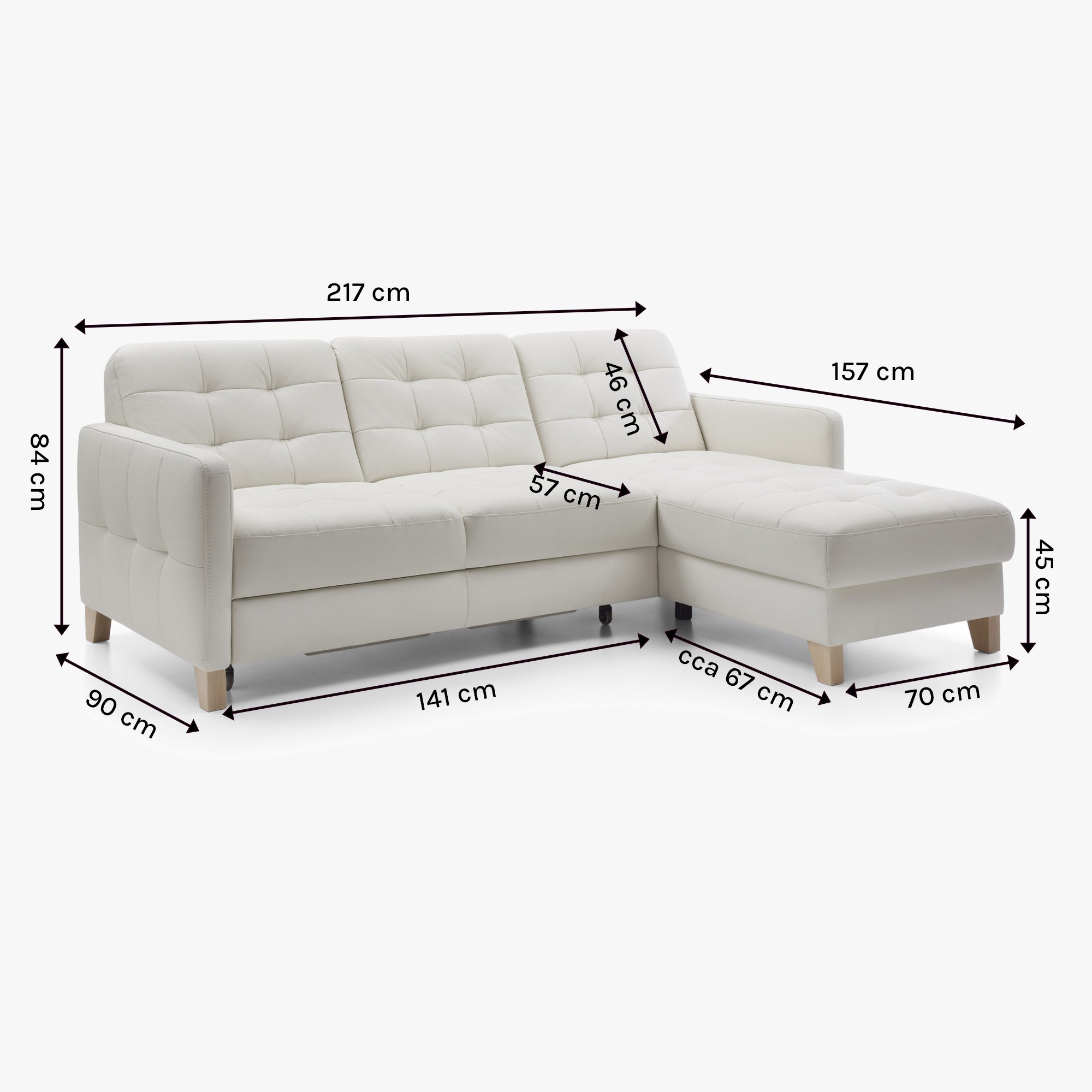 Severská rohová sedačka na nožičkách, model ELIO