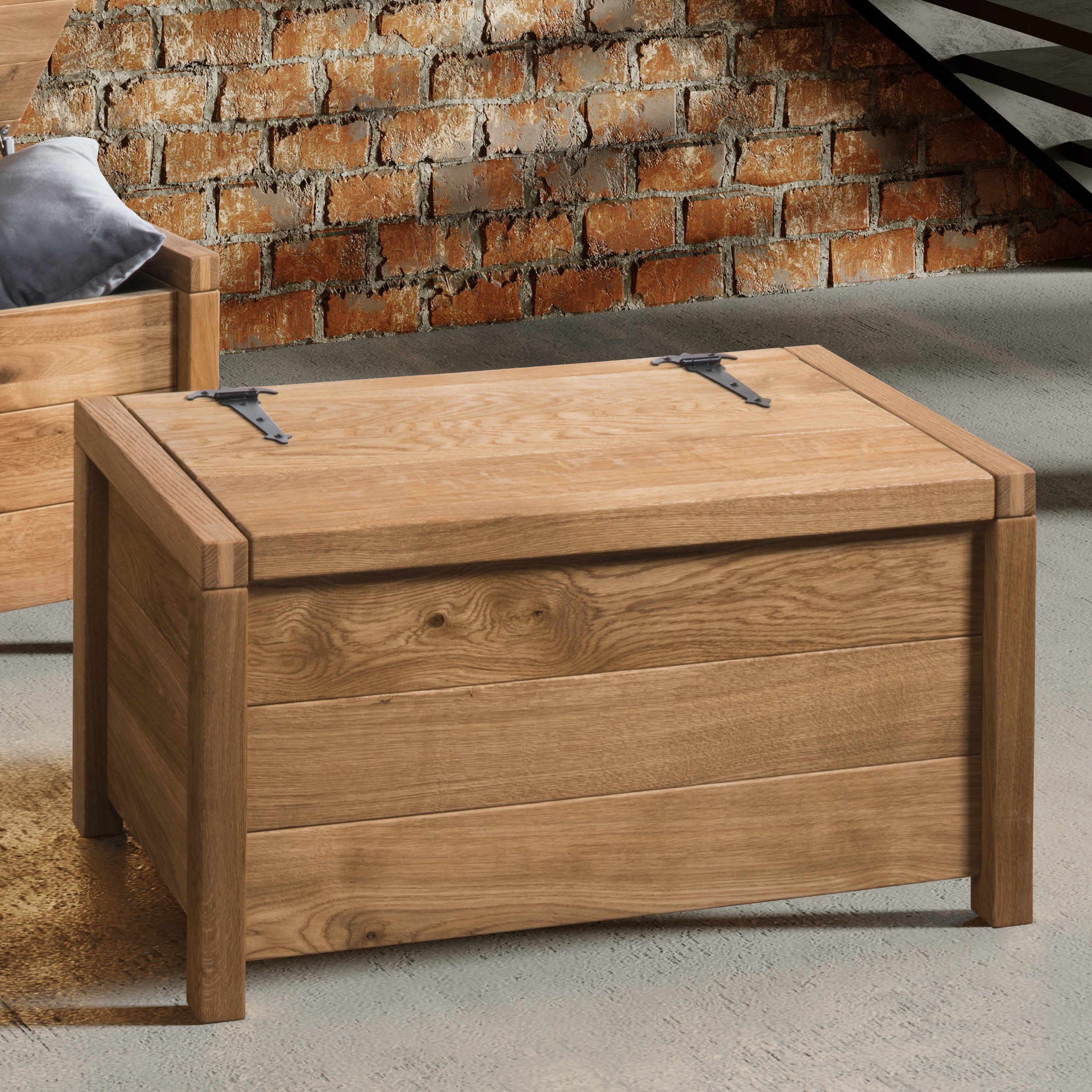 Tölgyfa láda tárolóhellyel, box 01