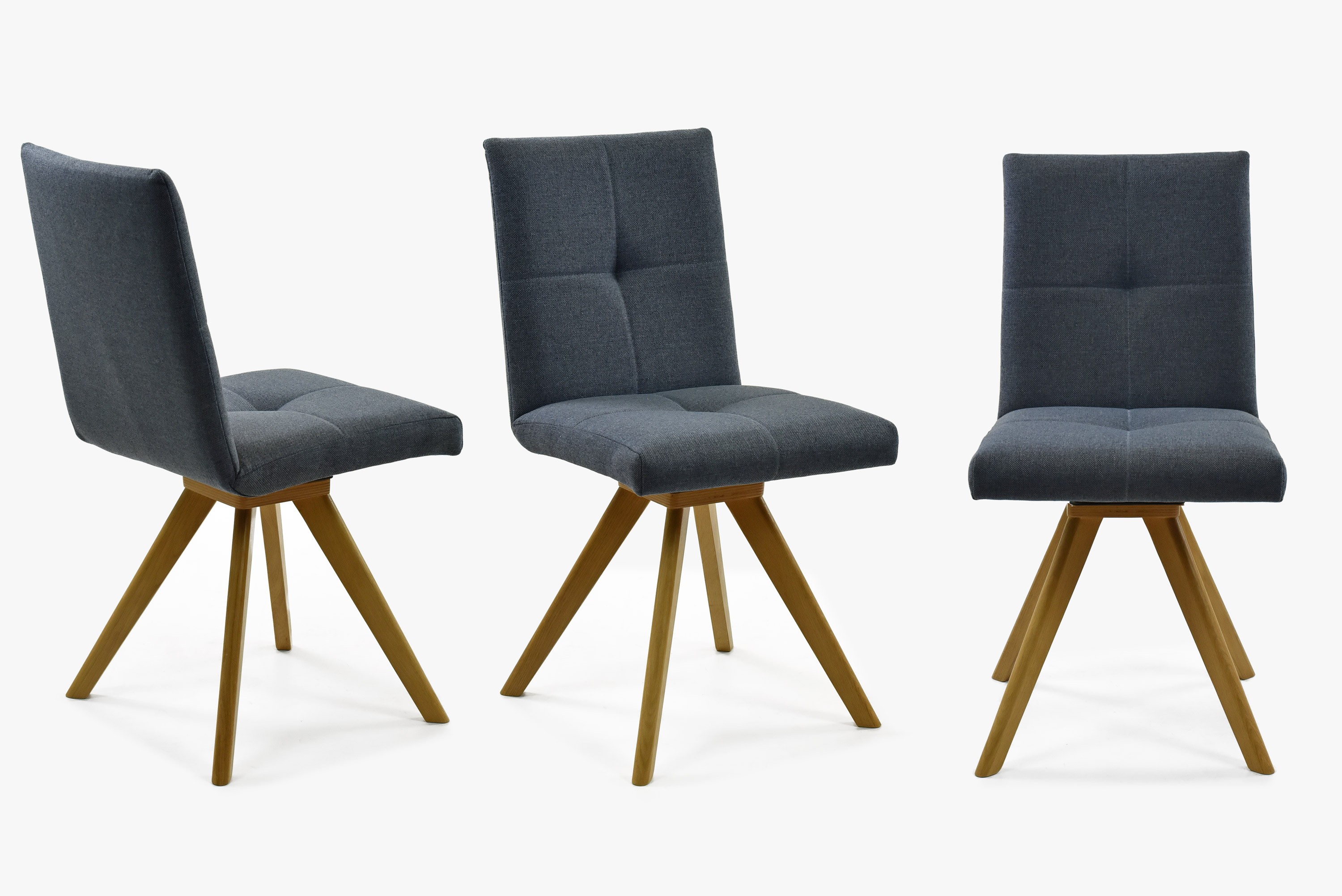 Jídelní židle, dřevěný nohy dub antracit, model Odense sedák otáčecí