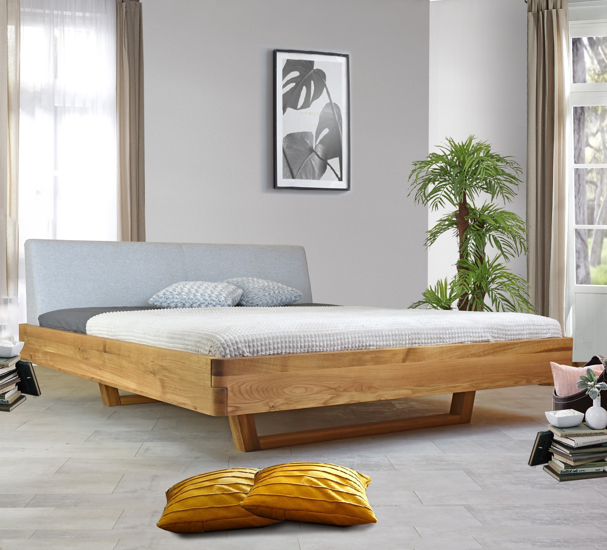 180 x 200-as tömörfa ágy lábakkal, Jakub modell