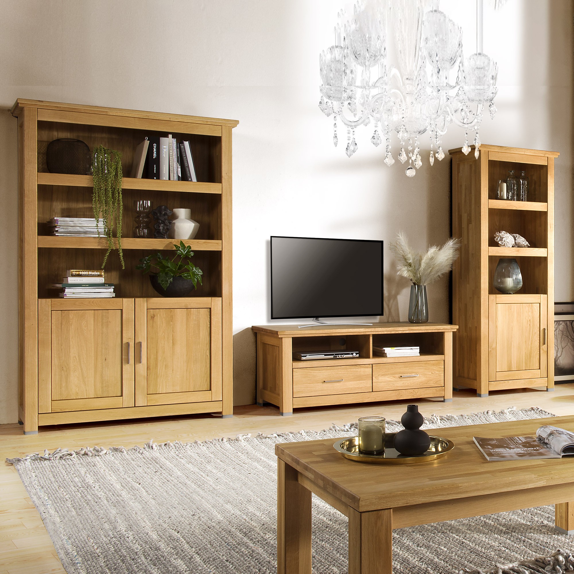 Tömör tölgyből készült TV-szekrény, Alexandra 21