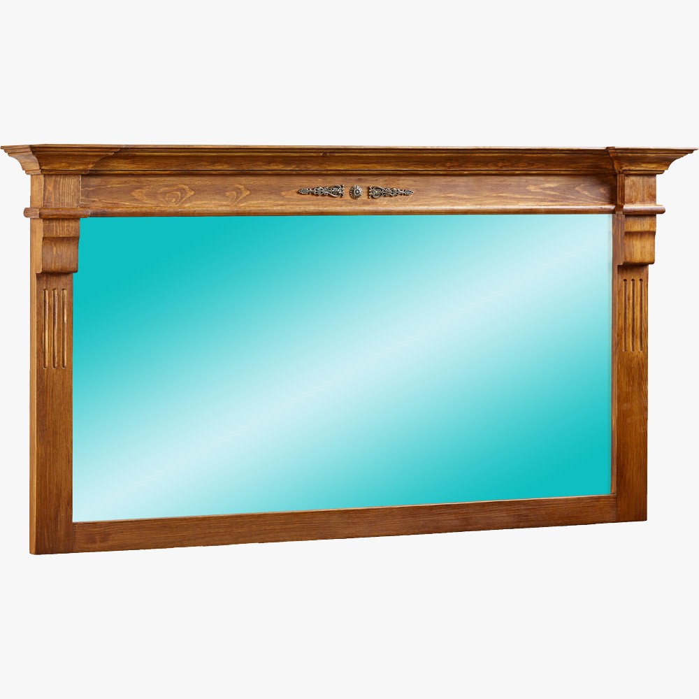 Holzspiegel Prestige 167x70 cm in braunem Lack aus Kiefermassivholz